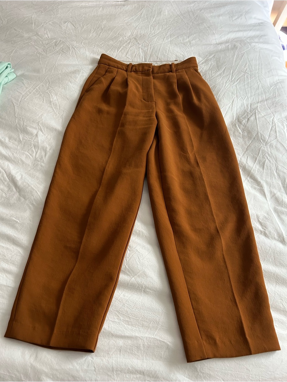 Aritzia Wilfred Anise Brown Effortless Pants Carrot Cut
